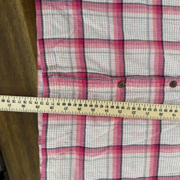 Patagonia Men's A/C® Short Sleeve Beach Shirt Plaid Pink XL - Picture 6 of 6
